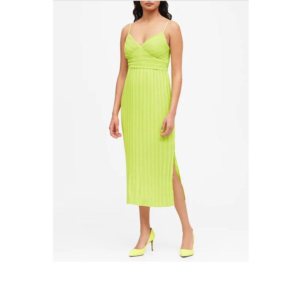 lime sexy plisse dress